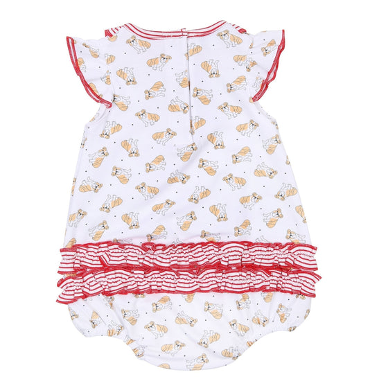 Go Bulldogs! Printed Ruffle Flutters Bubble - Magnolia BabyBubble