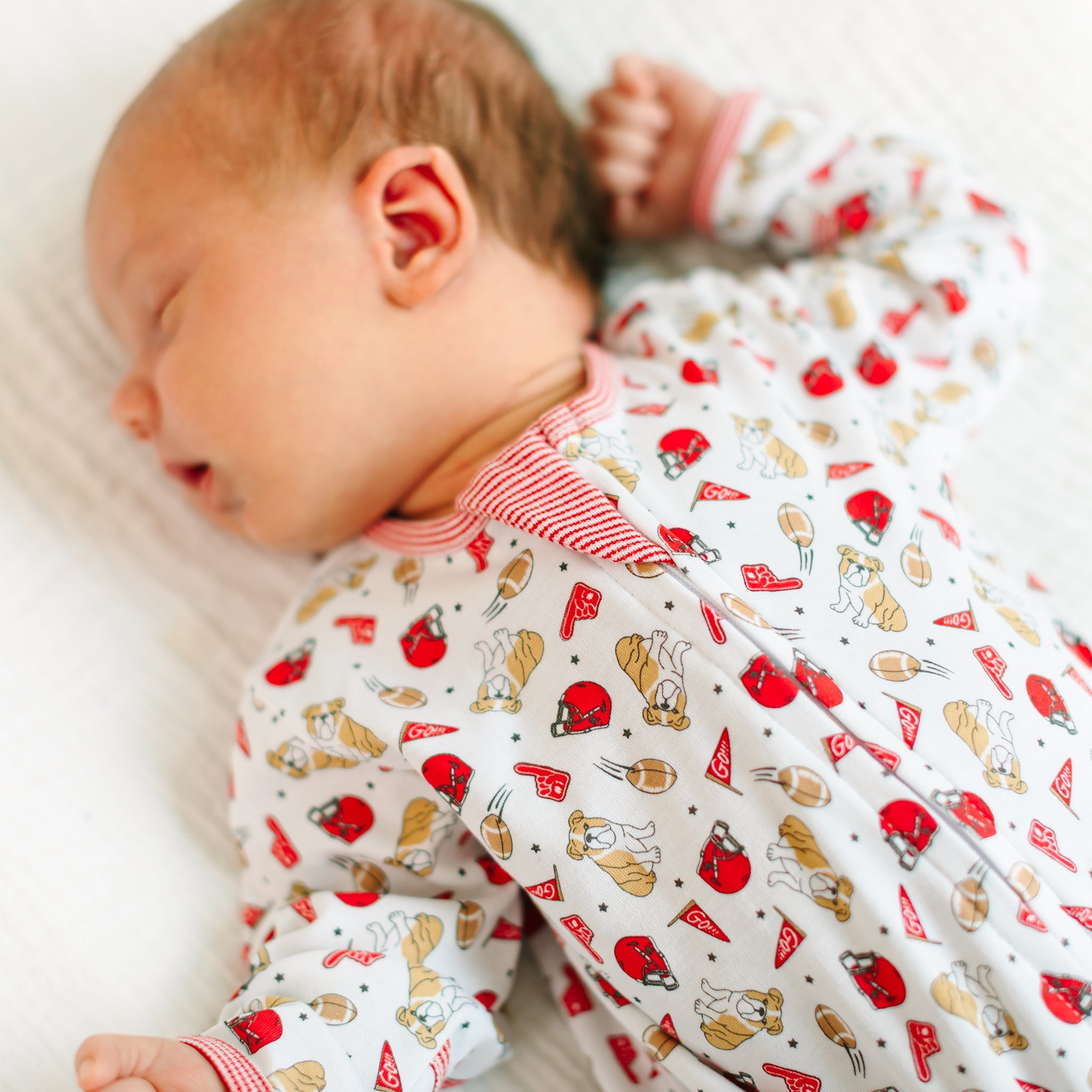 Go Dawgs! Print Zip Footie - Magnolia BabyFootie