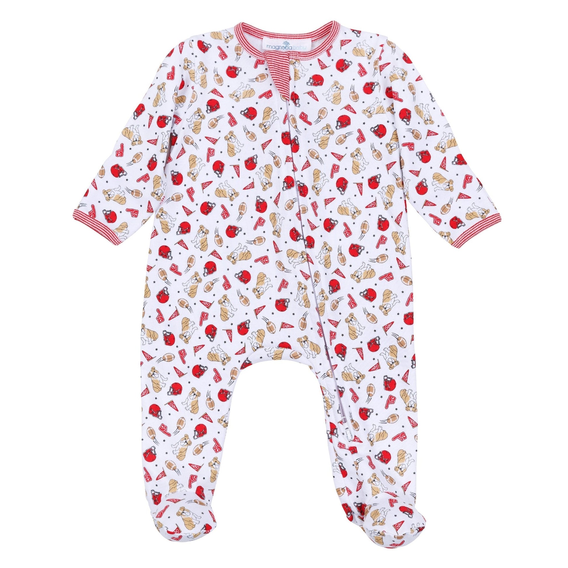 Go Dawgs! Print Zip Footie - Magnolia BabyFootie