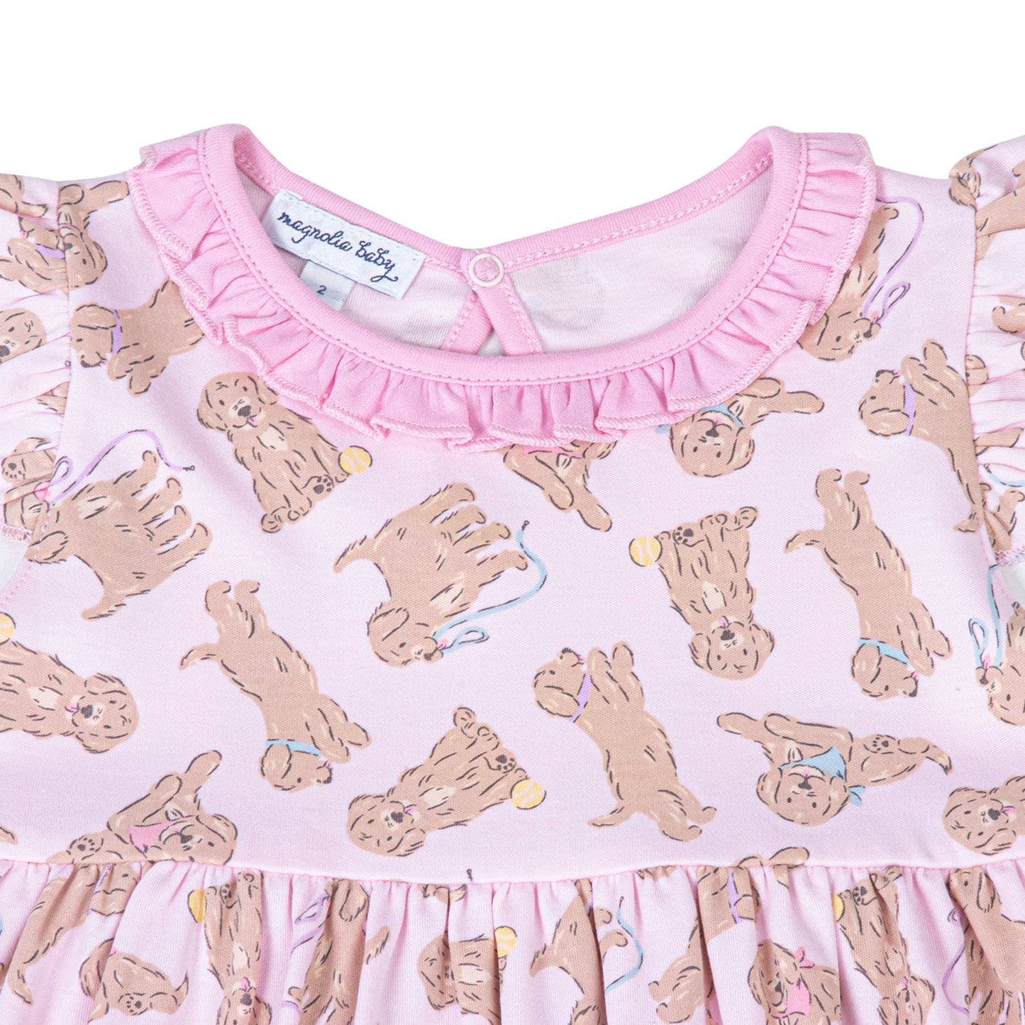 Golden Pup Dress - Pink - Magnolia BabyDress