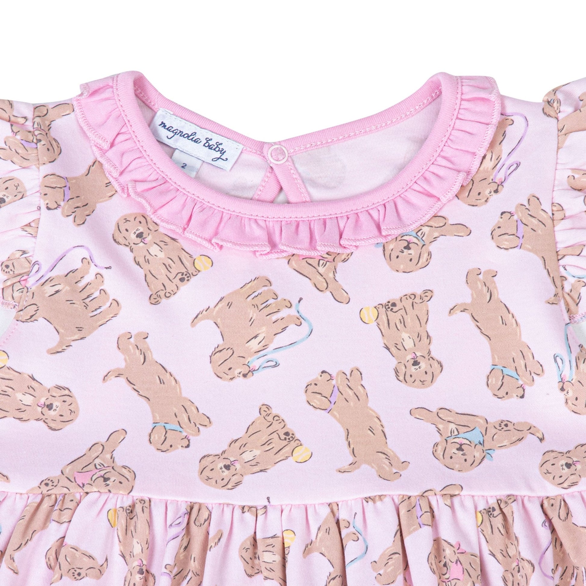 Golden Pup Dress - Pink - Magnolia BabyDress