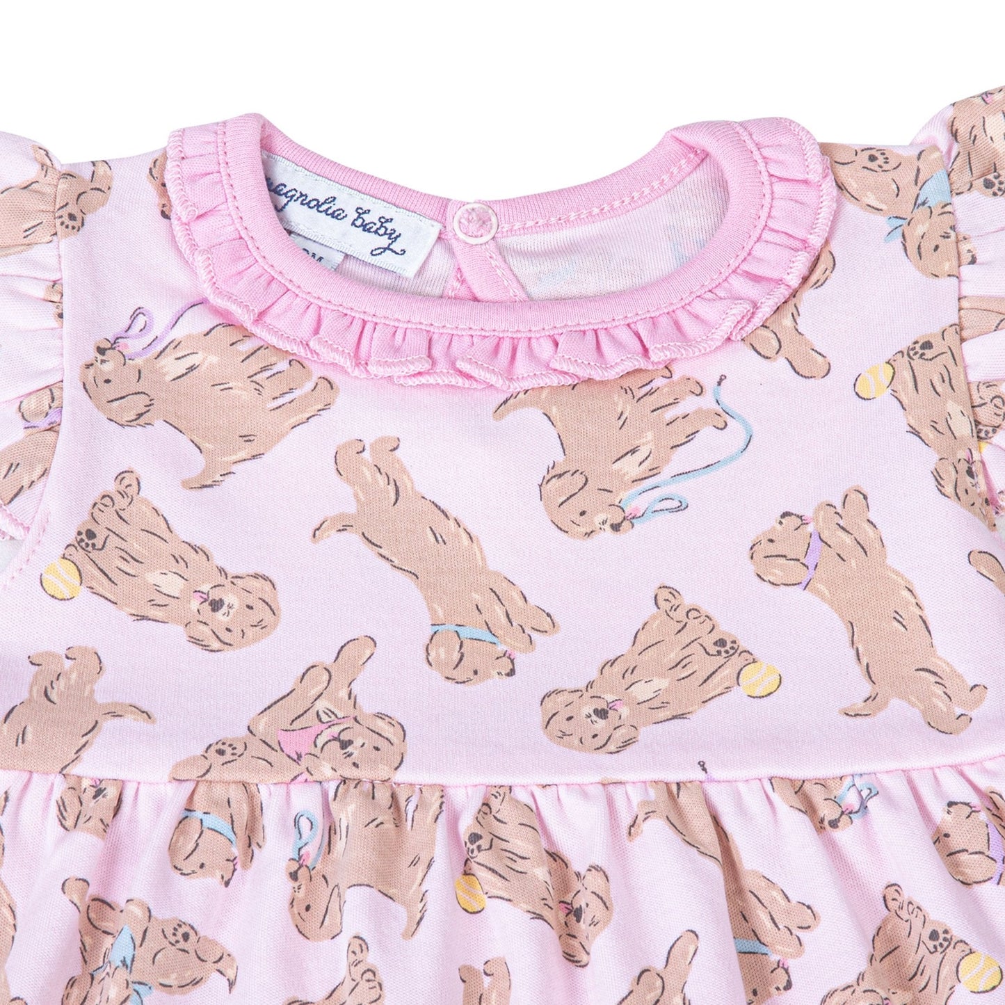 Golden Pup Dress - Pink - Magnolia BabyDress