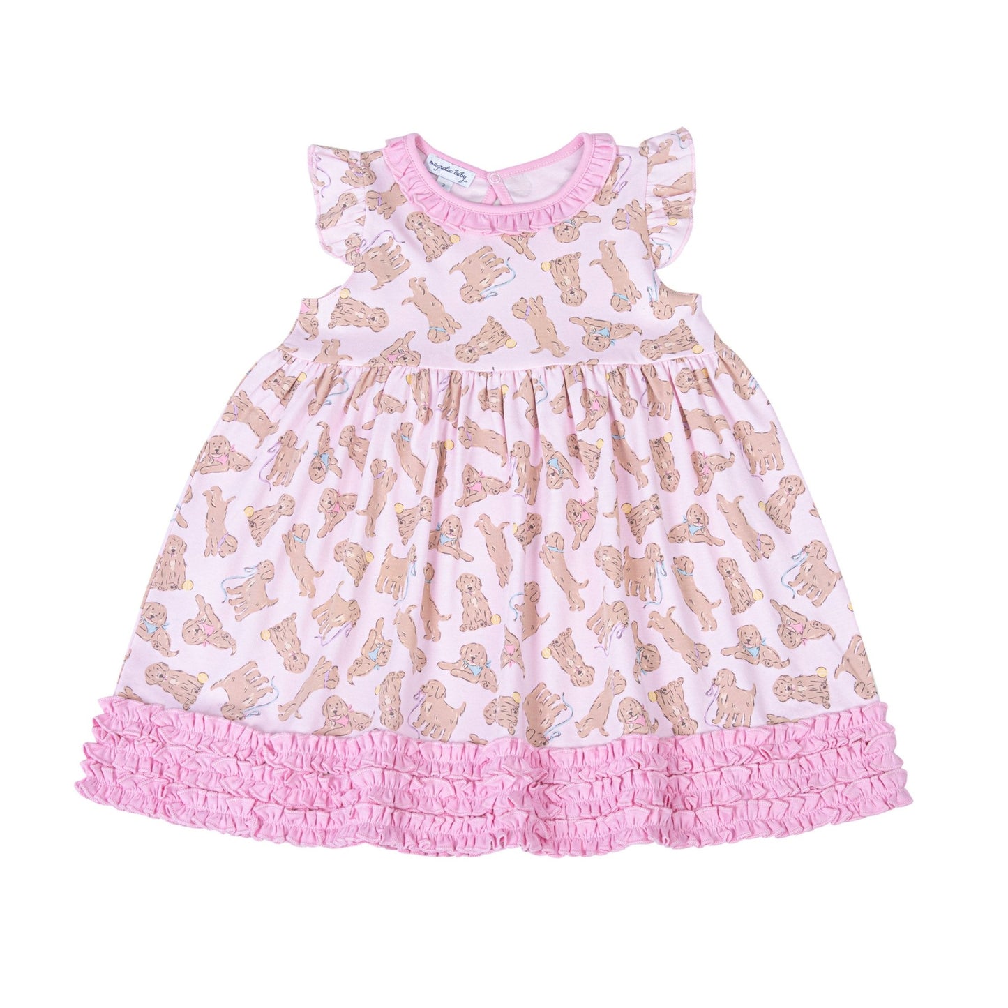 Golden Pup Dress - Pink - Magnolia BabyDress