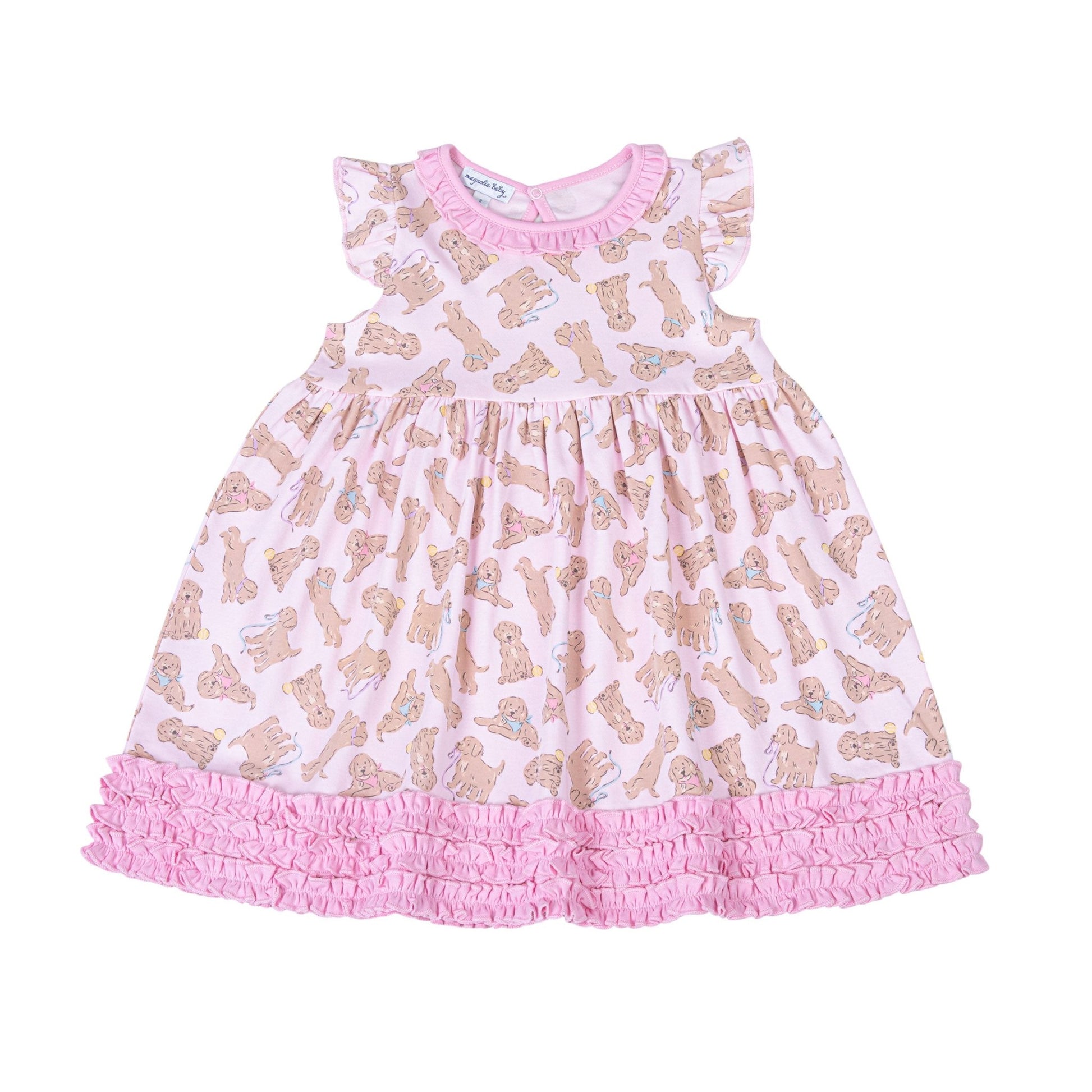 Golden Pup Dress - Pink - Magnolia BabyDress