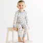 Golden Pup Long Pajamas - Light Blue - Magnolia BabyLong Pajamas