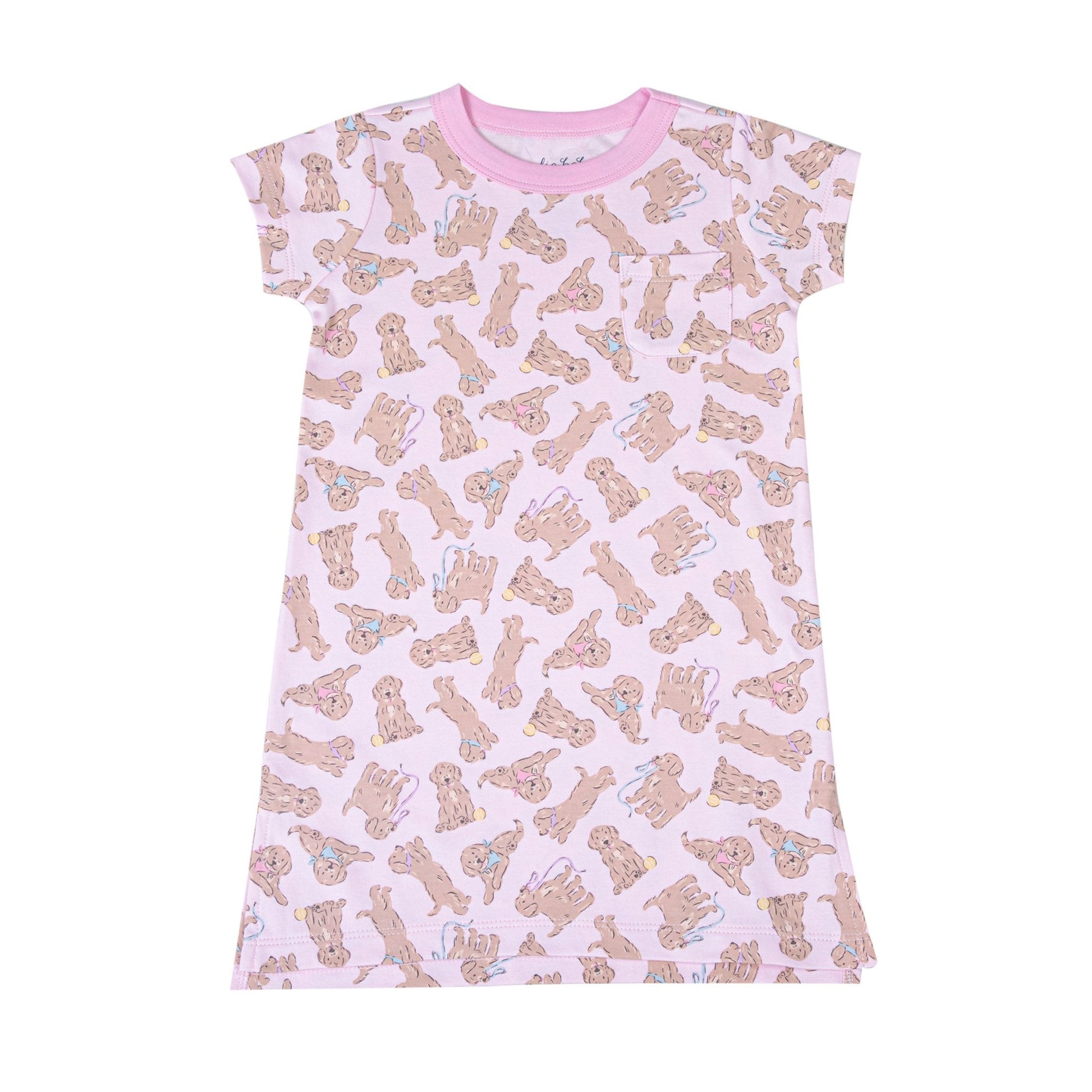 Golden Pup Nightdress - Pink - Magnolia BabyNightdress