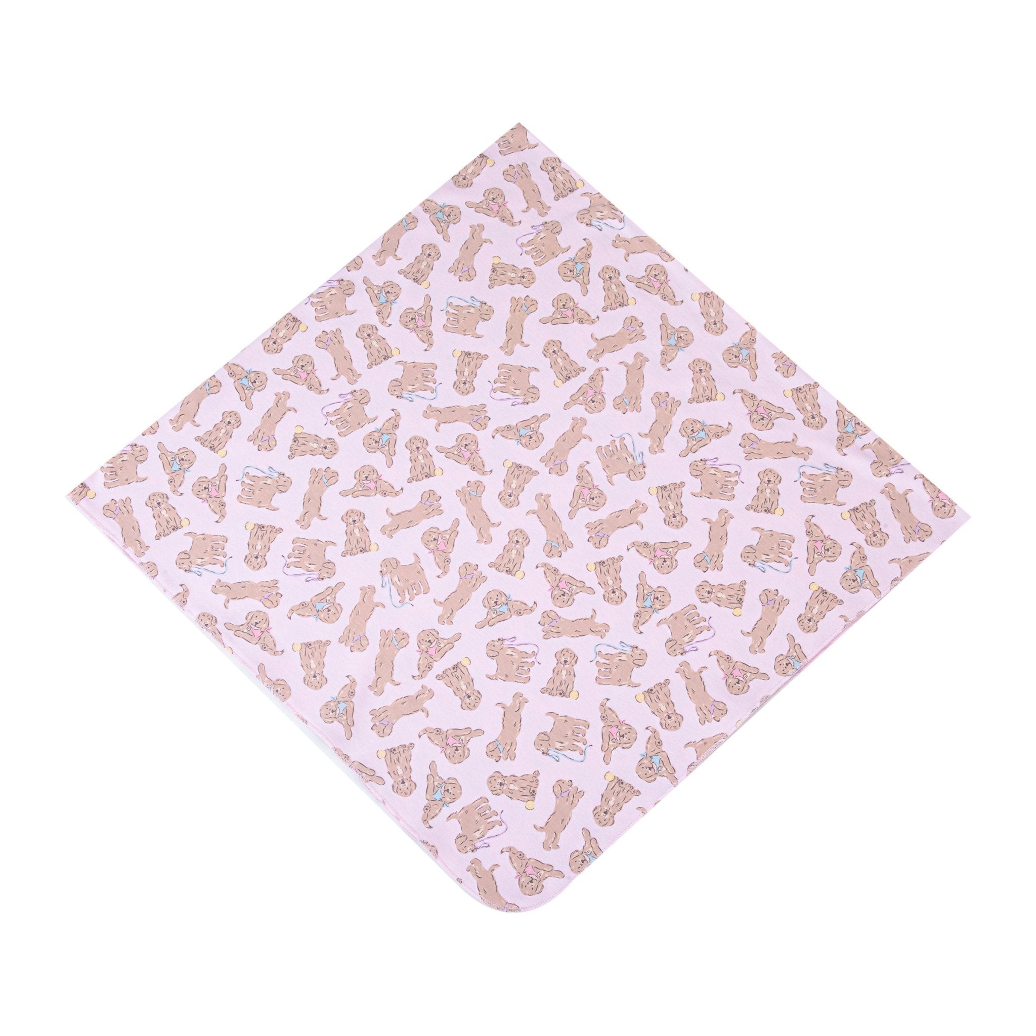 Golden Pup Swaddle Blanket - Pink - Magnolia BabySwaddle Blanket