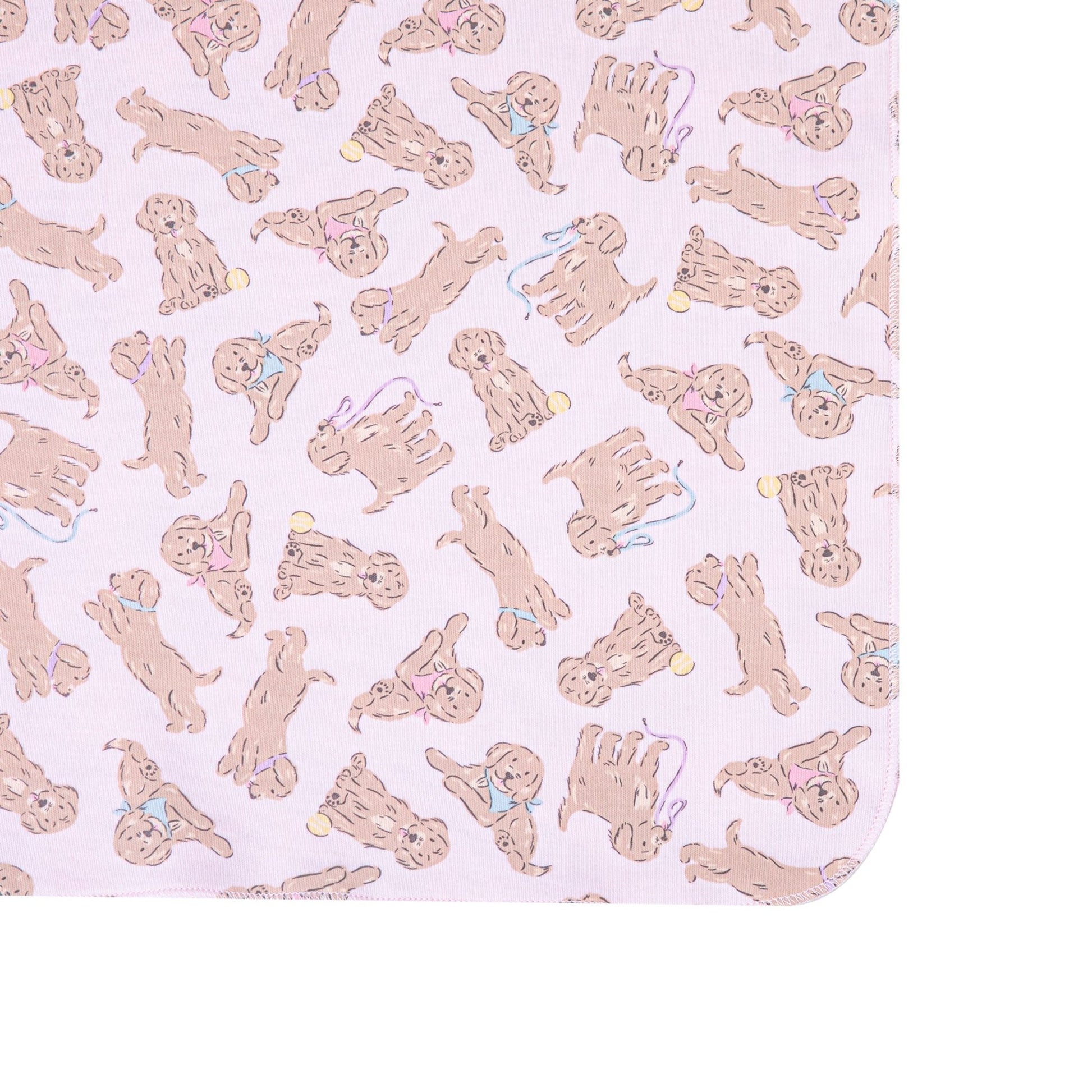 Golden Pup Swaddle Blanket - Pink - Magnolia BabySwaddle Blanket