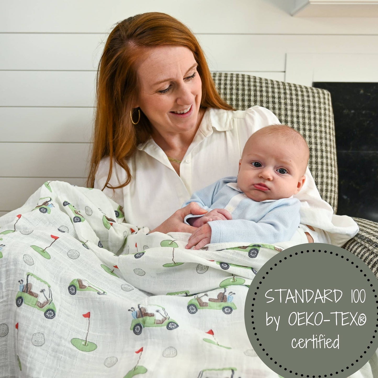 Golf A Round Baby Muslin Swaddle Blanket - Magnolia BabySwaddle Blanket