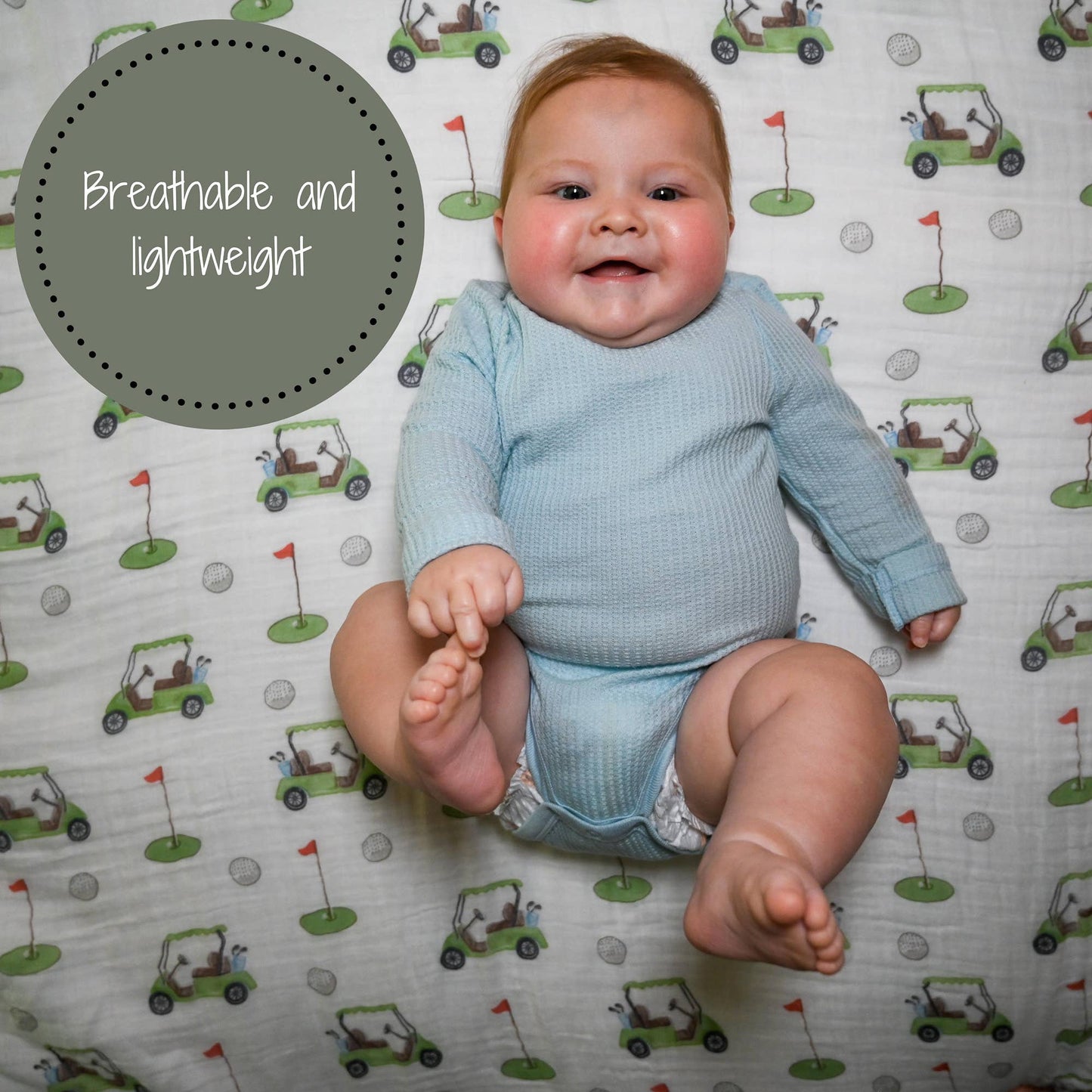 Golf A Round Baby Muslin Swaddle Blanket - Magnolia BabySwaddle Blanket