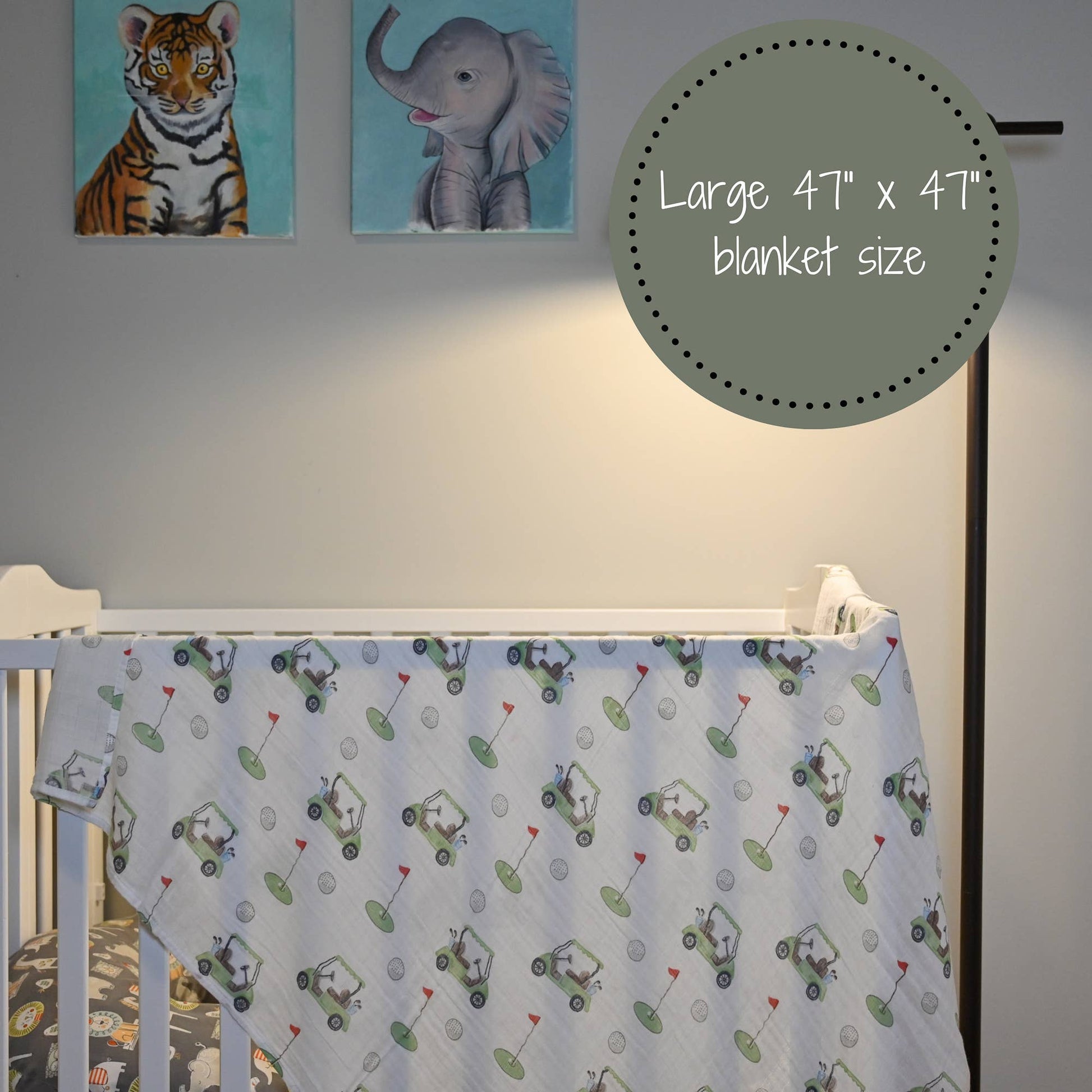 Golf A Round Baby Muslin Swaddle Blanket - Magnolia BabySwaddle Blanket