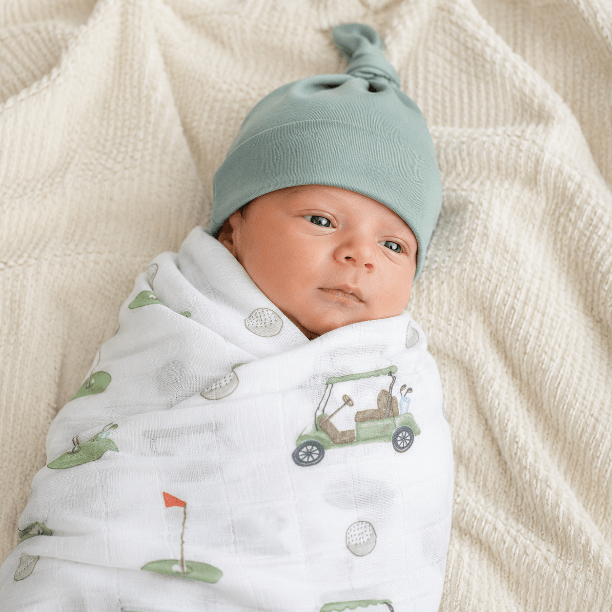 Magnolia Baby_Golf Swaddle Set - Green_1
