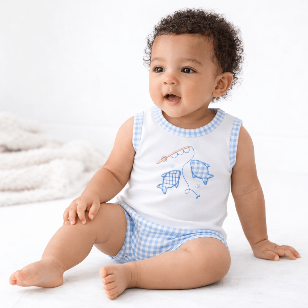 Gone Fishing Applique Diaper Cover Set - Magnolia BabyDiaper Cover