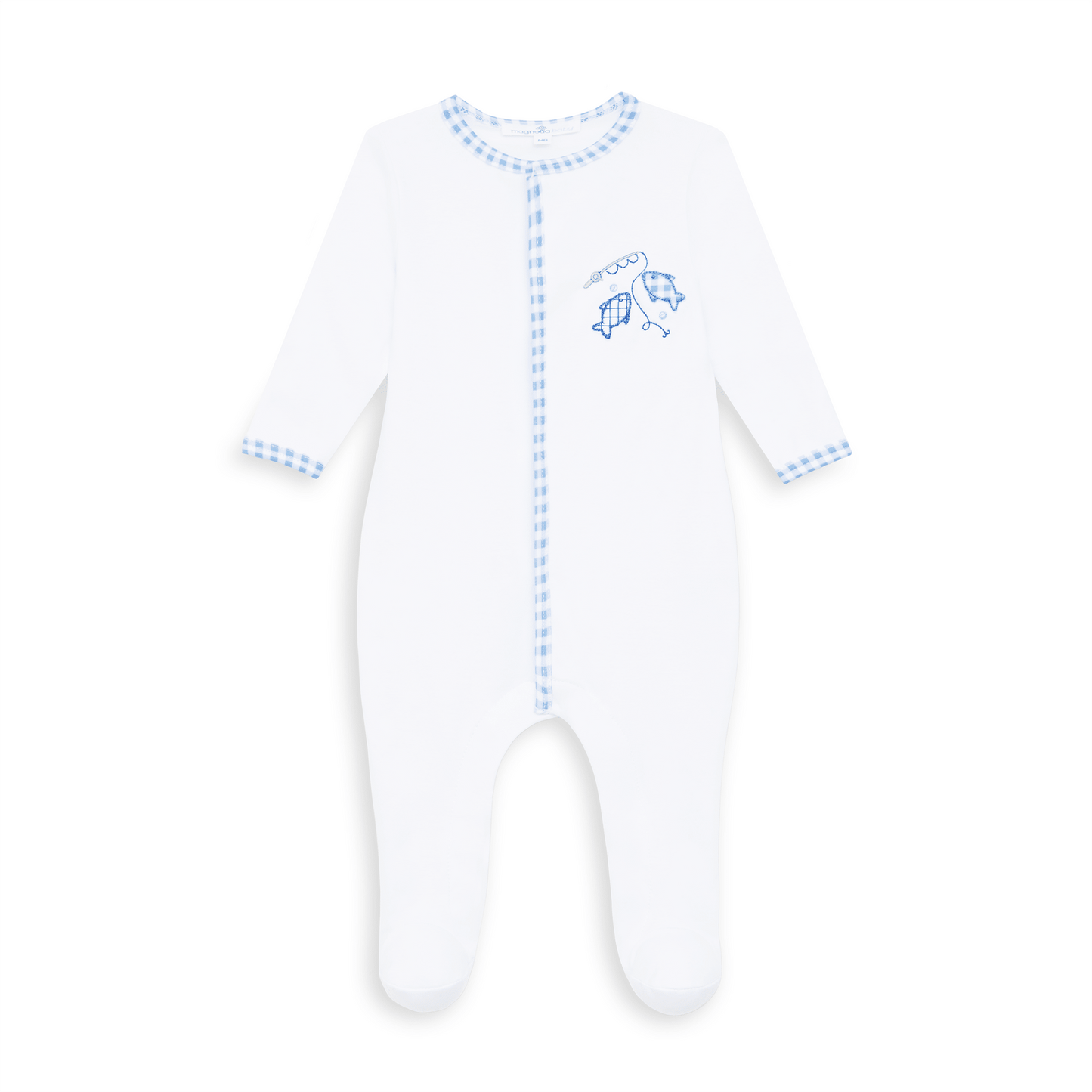 Gone Fishing Applique Footie - Magnolia BabyFootie