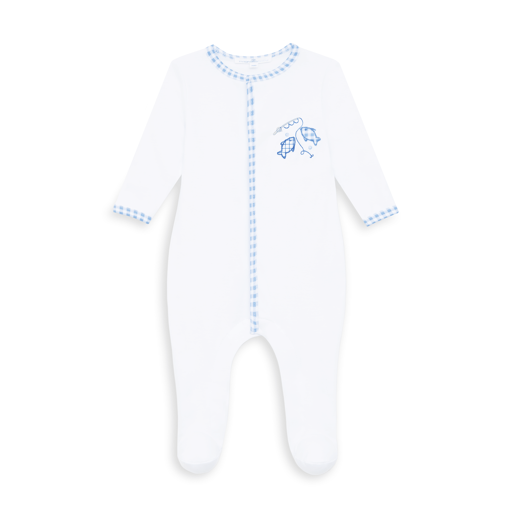Gone Fishing Applique Footie - Magnolia BabyFootie