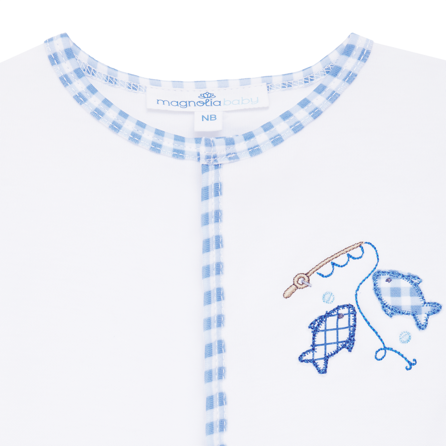 Gone Fishing Applique Footie - Magnolia BabyFootie