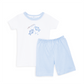 Gone Fishing Applique Short Pajamas - Magnolia BabyShort Pajamas