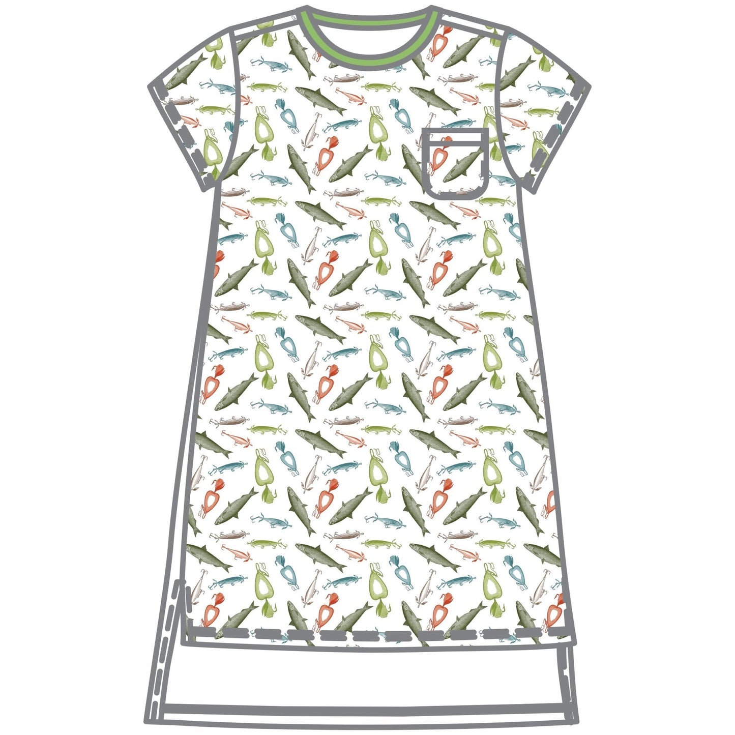 Good Catch! Womens Night Short Sleeve Shirt - Magnolia BabyNight Shirt