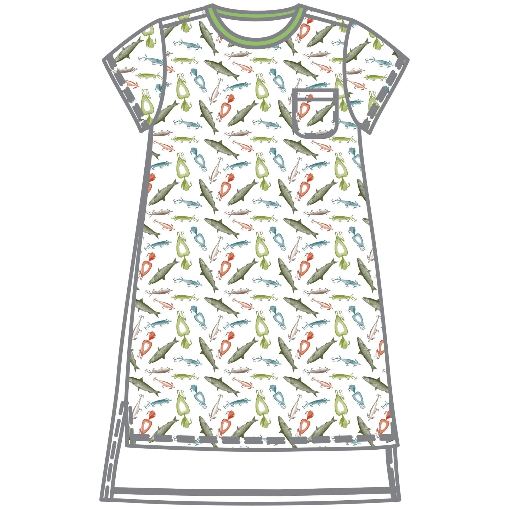 Good Catch! Womens Night Short Sleeve Shirt - Magnolia BabyNight Shirt