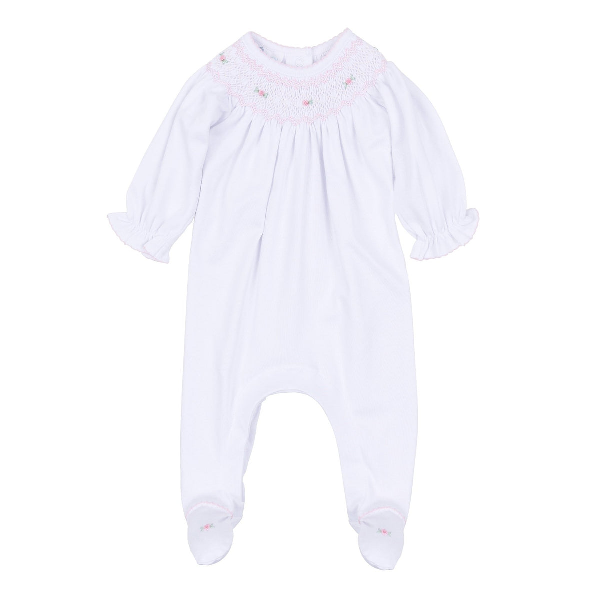 Magnolia Baby_Grace Bishop Footie - White Pink_2