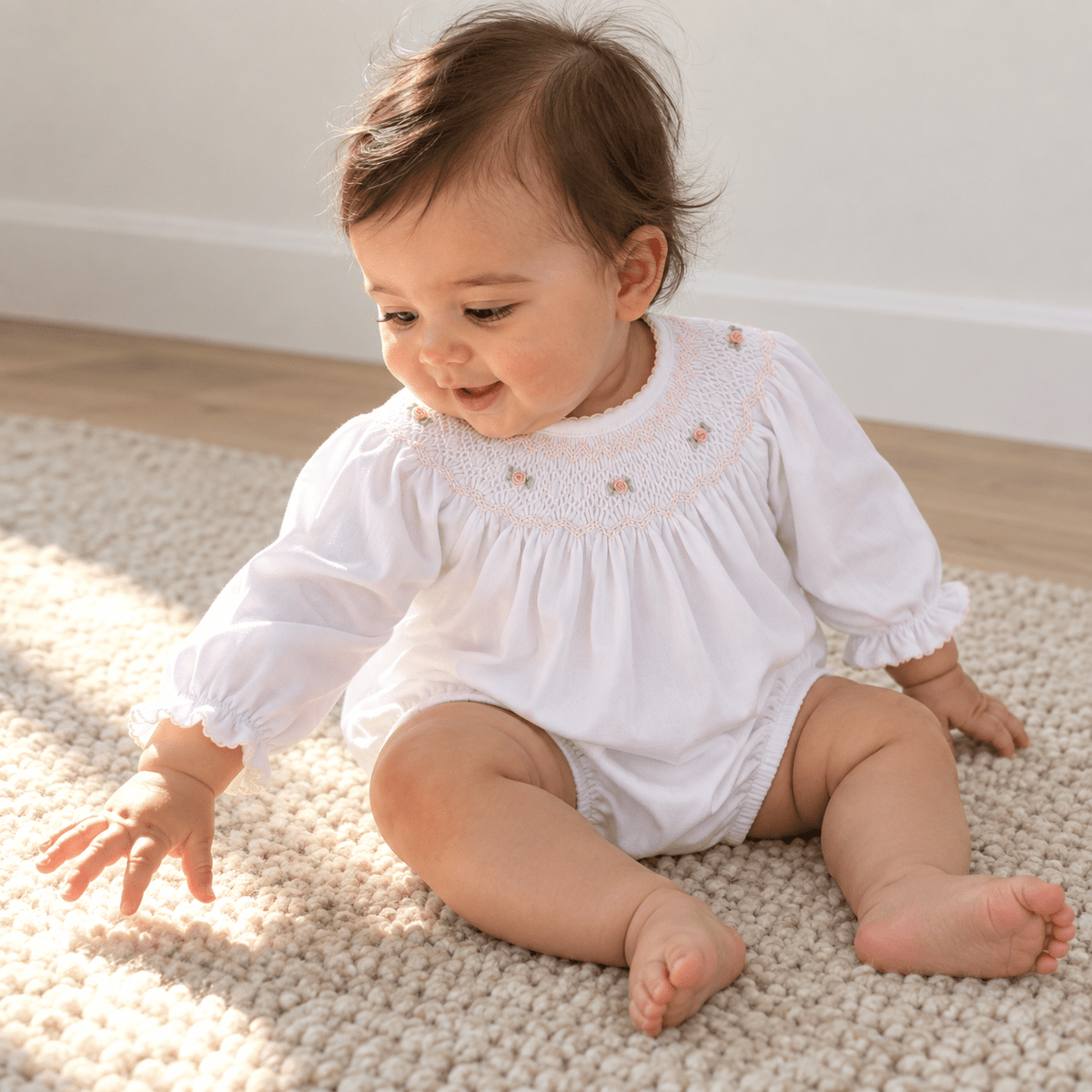 Magnolia Baby_Grace Bishop Long Sleeve Bubble - White Pink_1