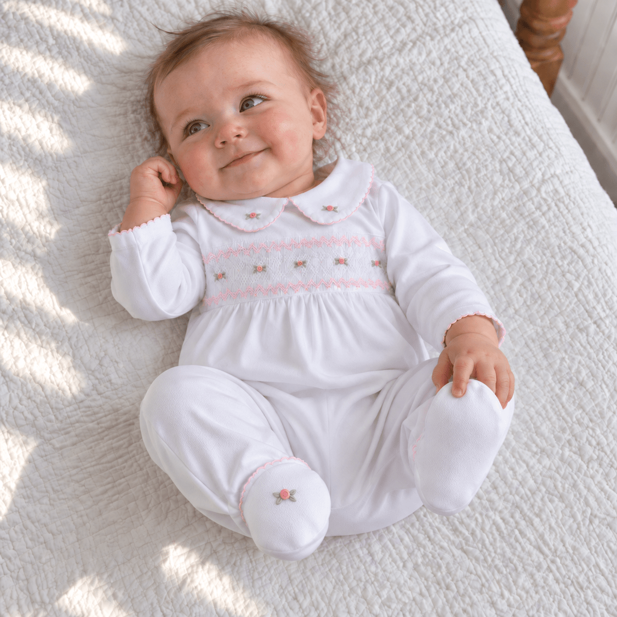 Magnolia Baby_Grace Smocked Footie_1