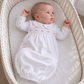 Magnolia Baby_Grace Smocked Gown - White Pink_1