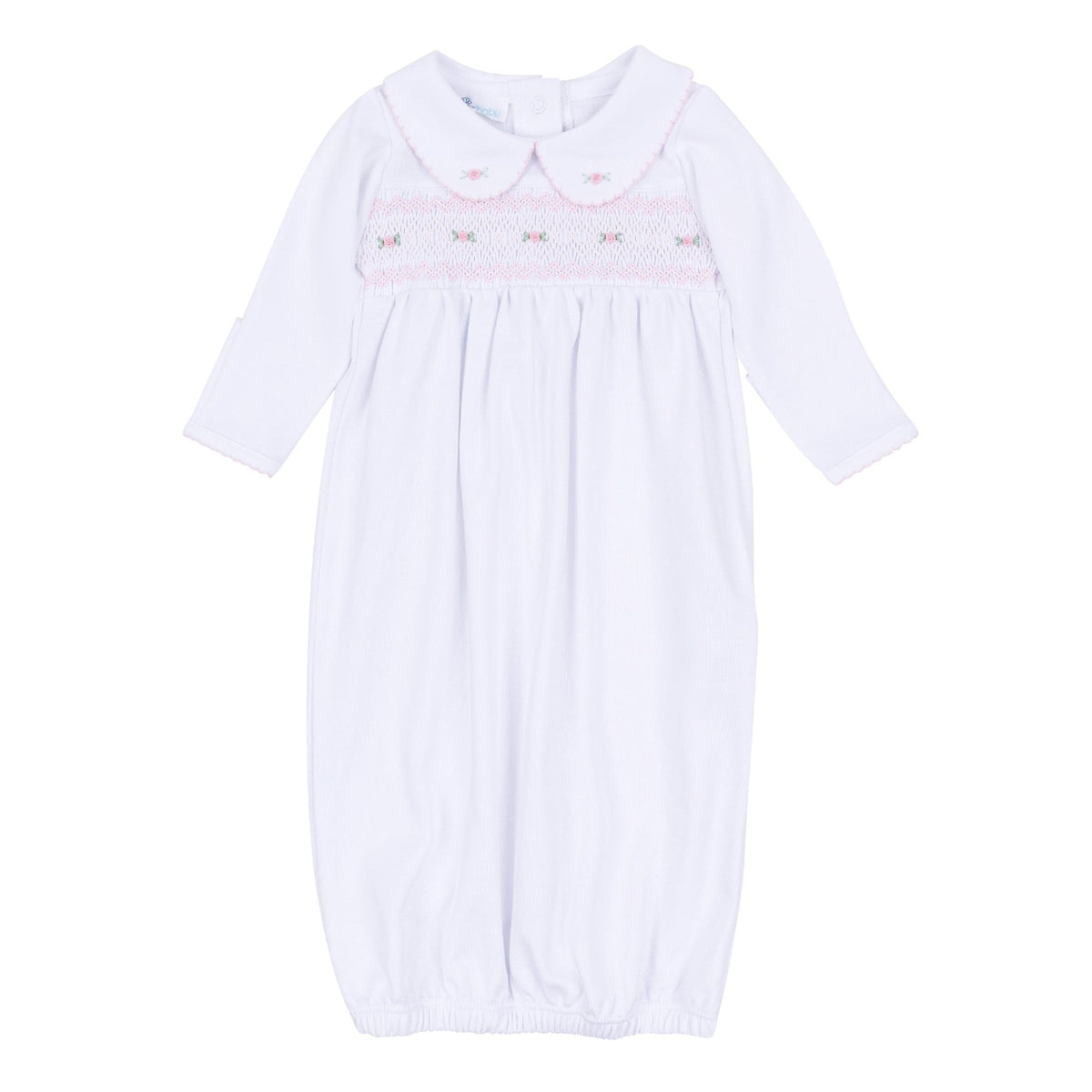 Magnolia Baby_Grace Smocked Gown - White Pink_2