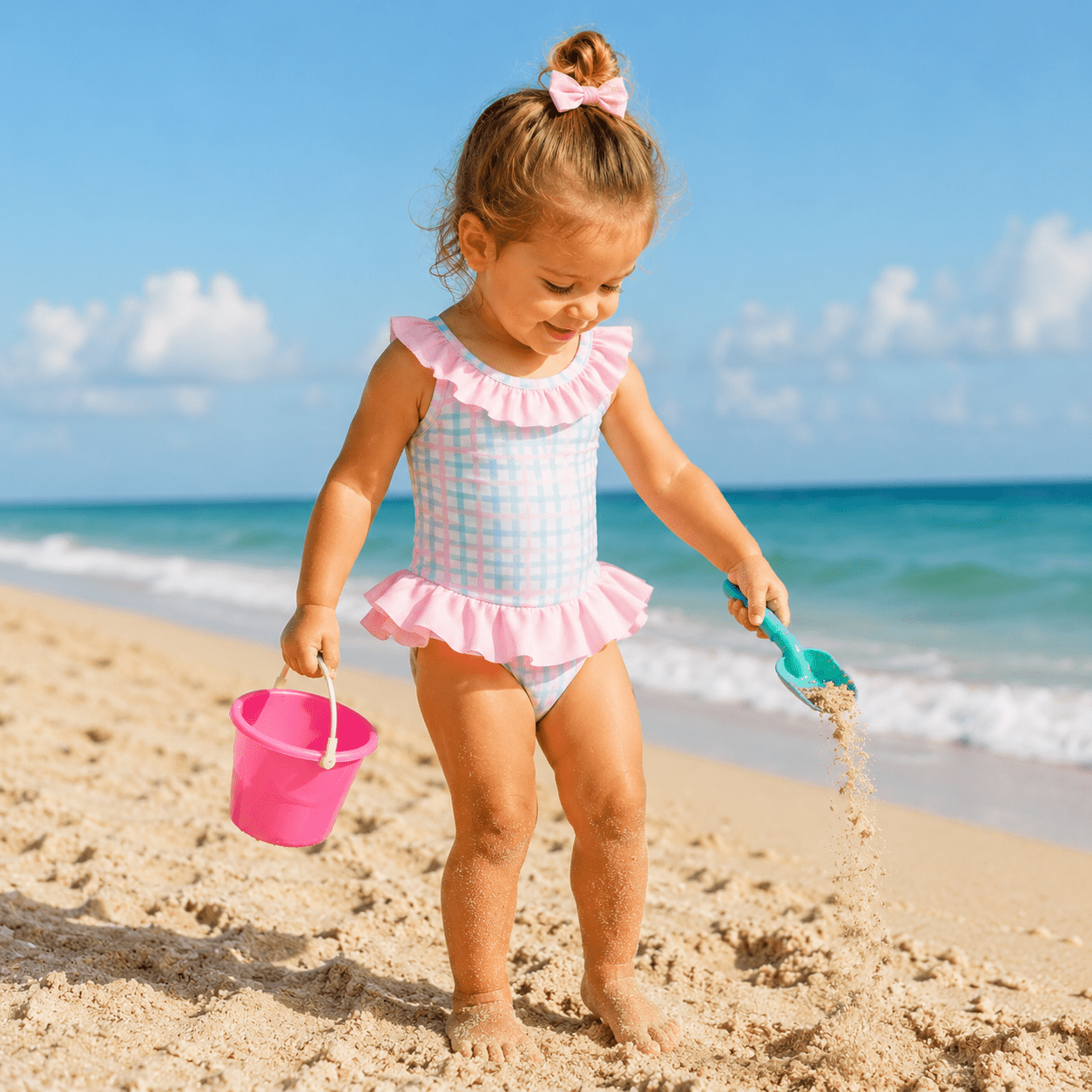 Grand Lagoon Pastel Plaid One Piece Swimsuit UPF50+ - Magnolia BabySwimsuit