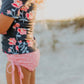 Gray & Coral Floral Pin Dot Rash Guard Set - Magnolia BabySwimwear