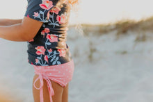  Gray & Coral Floral Pin Dot Rash Guard Set - Magnolia BabySwimwear