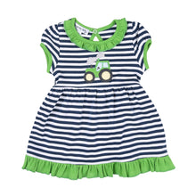  Green Tractor Applique Short Sleeve Dress Set - Magnolia BabyDress
