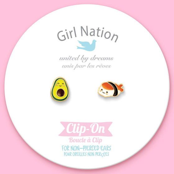 Guac & Roll Sushi Clip - On Earrings - Magnolia BabyEarrings
