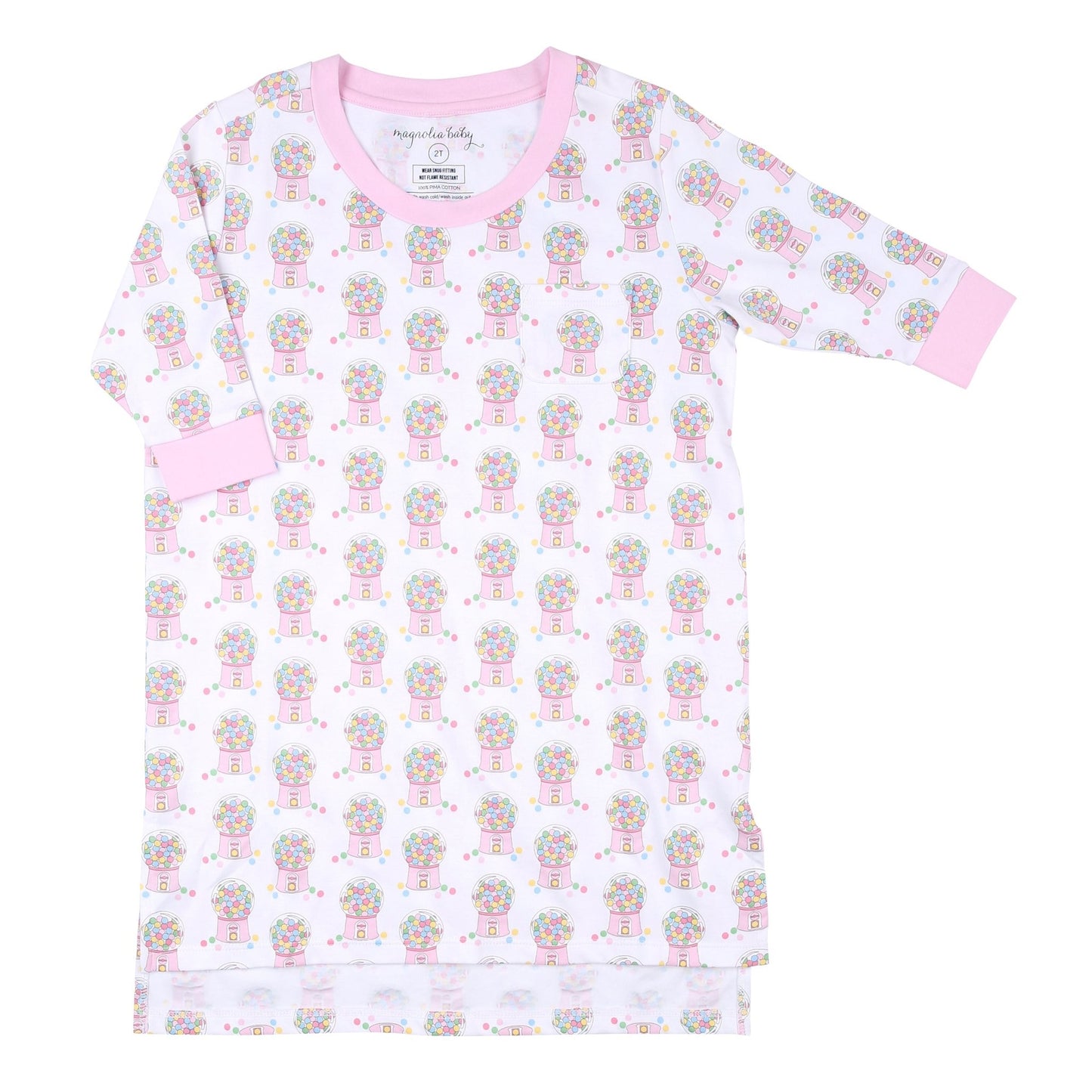Gumball Pink Girl's Toddler Long Sleeve Nightdress - Magnolia BabyNightdress