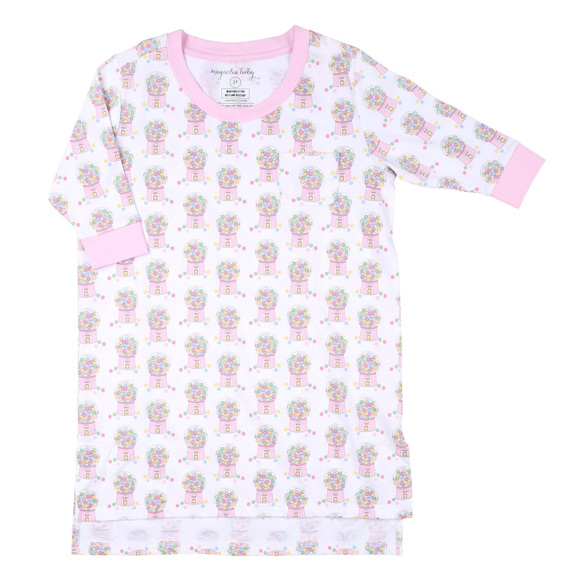 Gumball Pink Girl's Toddler Long Sleeve Nightdress - Magnolia BabyNightdress