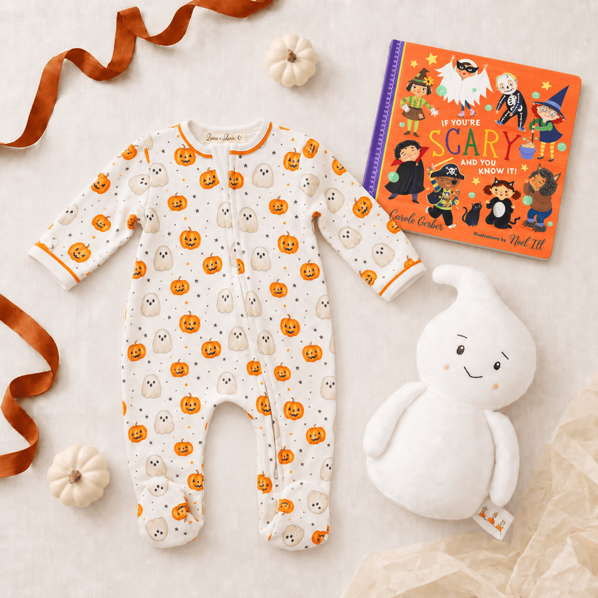 Magnolia Baby_Halloween Footie Gift Set - Pumpkin and Boo_1
