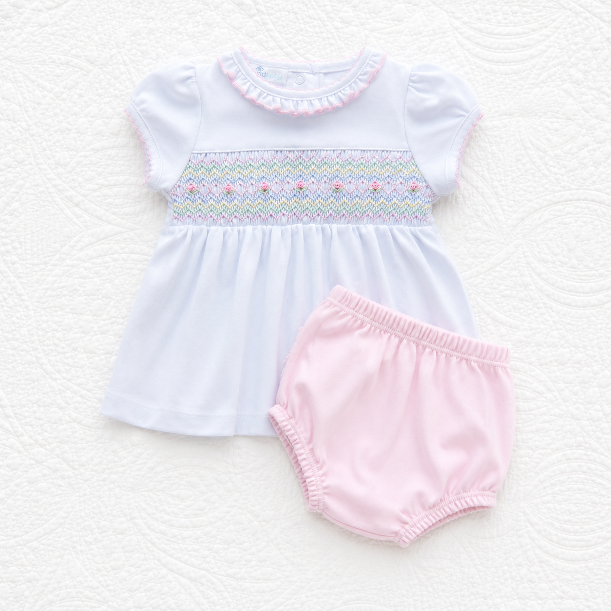 Junie's Classics Smocked Ruffle Diaper Cover Set