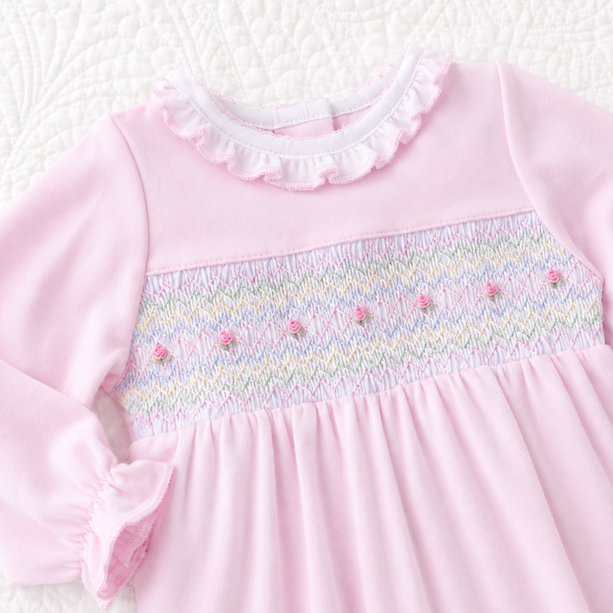 Junie's Classics Smocked Ruffle Footie