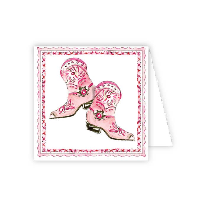 RosanneBeck Collections_Handpainted Pink Cowboy Boots Gift Card_1