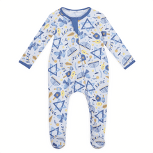  Hanukkah Nights Zip Footie - Magnolia BabyFootie