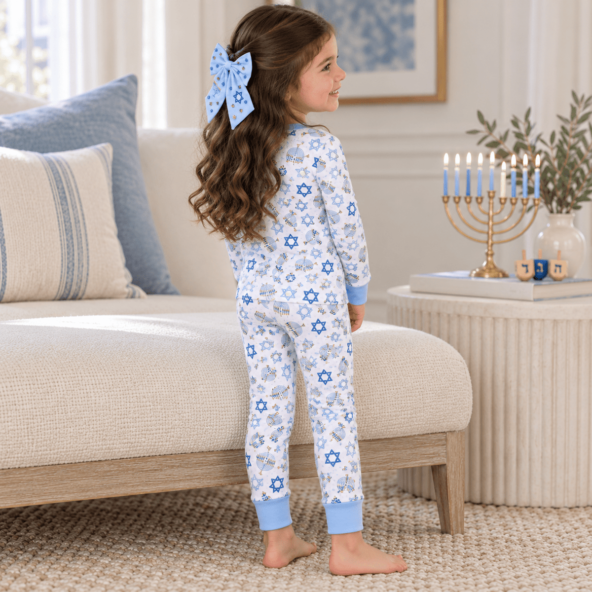 Magnolia Baby_Hanukkah Pajamas + Poppyland Headband Gift Set - Festival of Lights_1