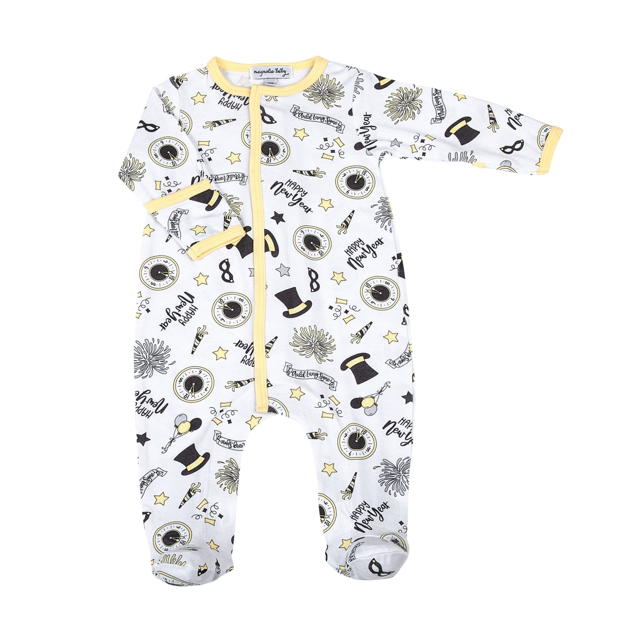 Happy New Year! Print Footie - Magnolia BabyFootie