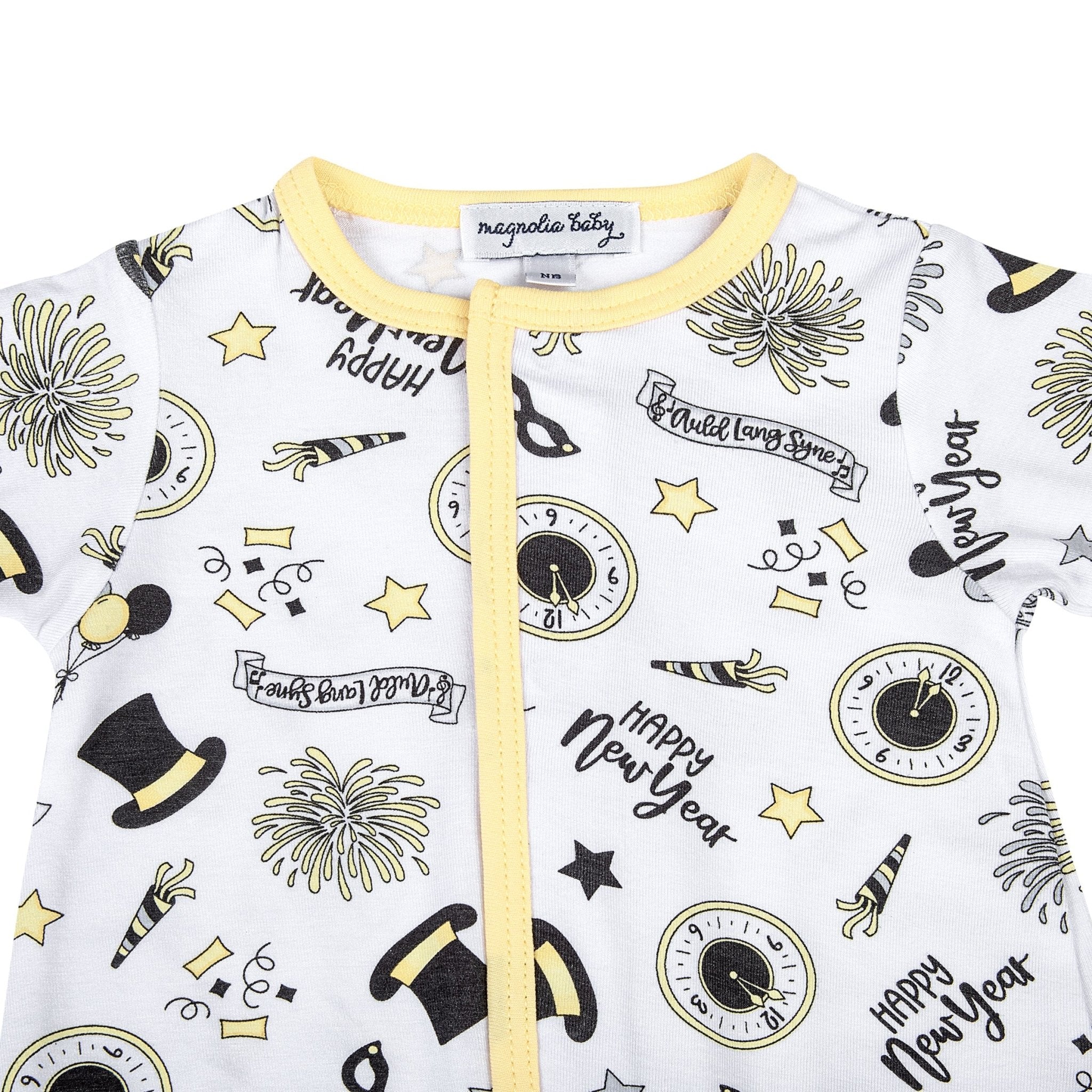 Happy New Year! Print Footie - Magnolia BabyFootie