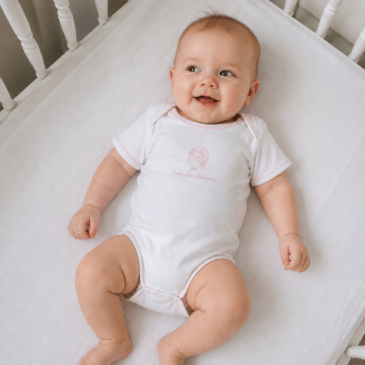 Magnolia Baby_Harvest Blessings Hand-Embroidered Baby's First Thanksgiving Bodysuit - Pink_1