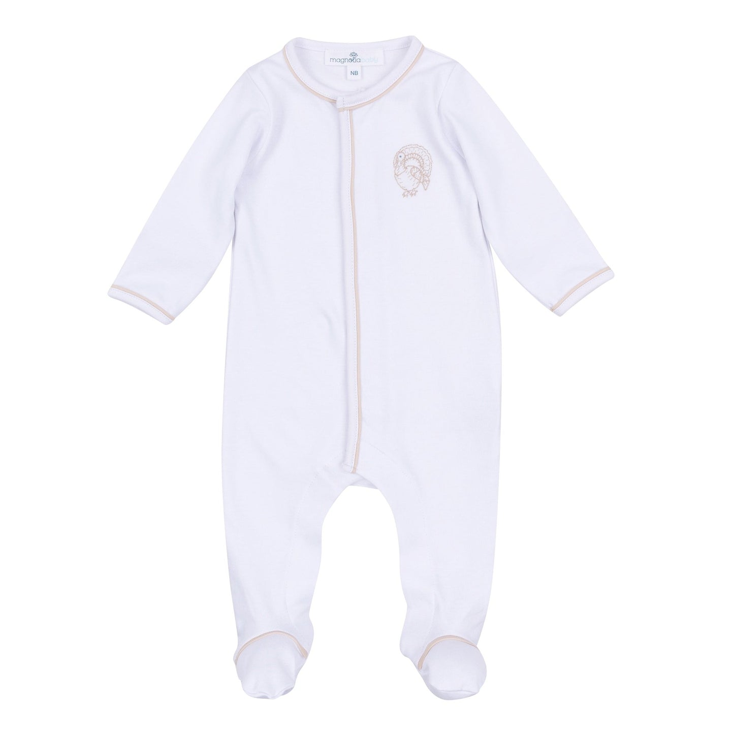 Magnolia Baby_Harvest Blessings Hand-Embroidered Footie - Ivory_2