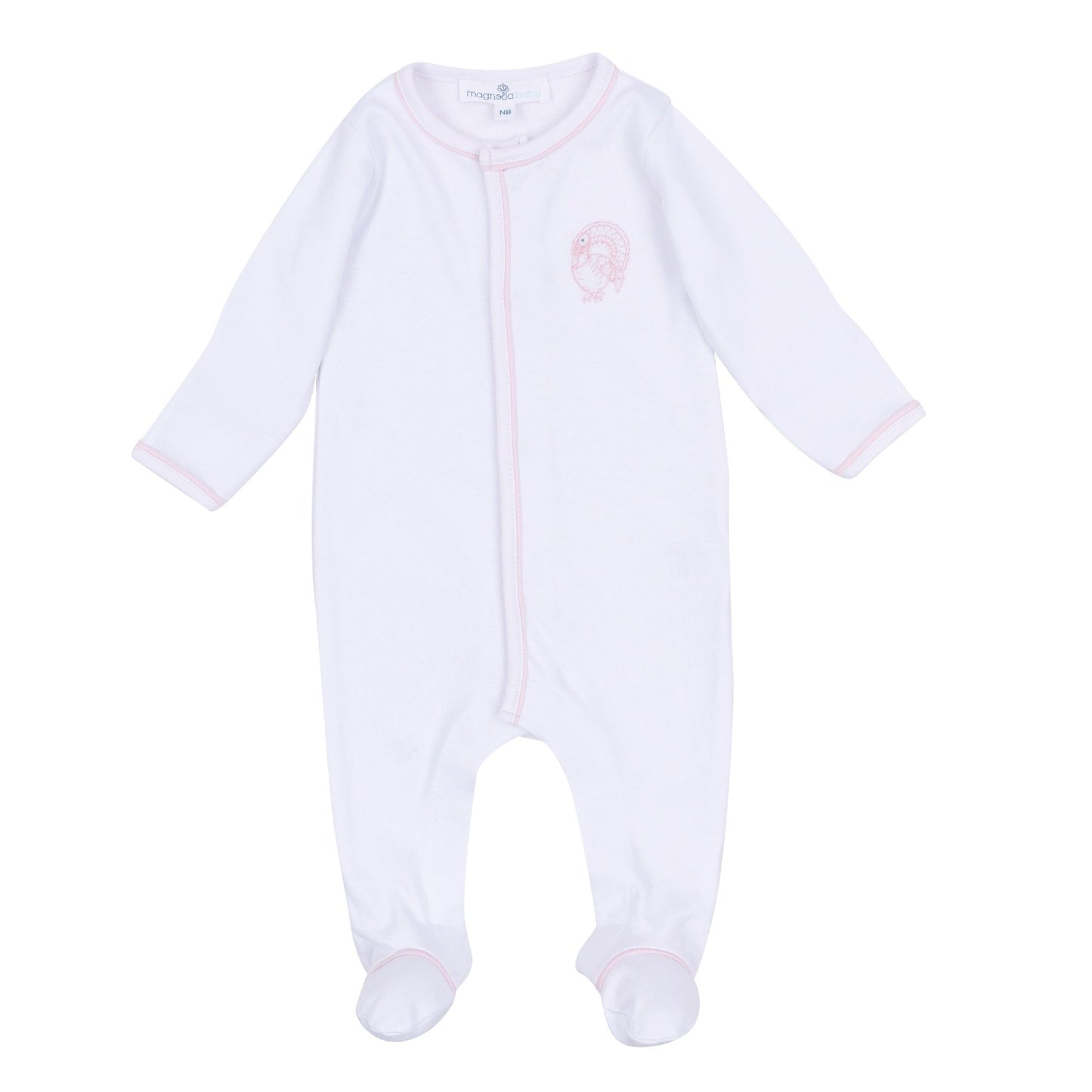 Magnolia Baby_Harvest Blessings Hand-Embroidered Footie - Pink_2