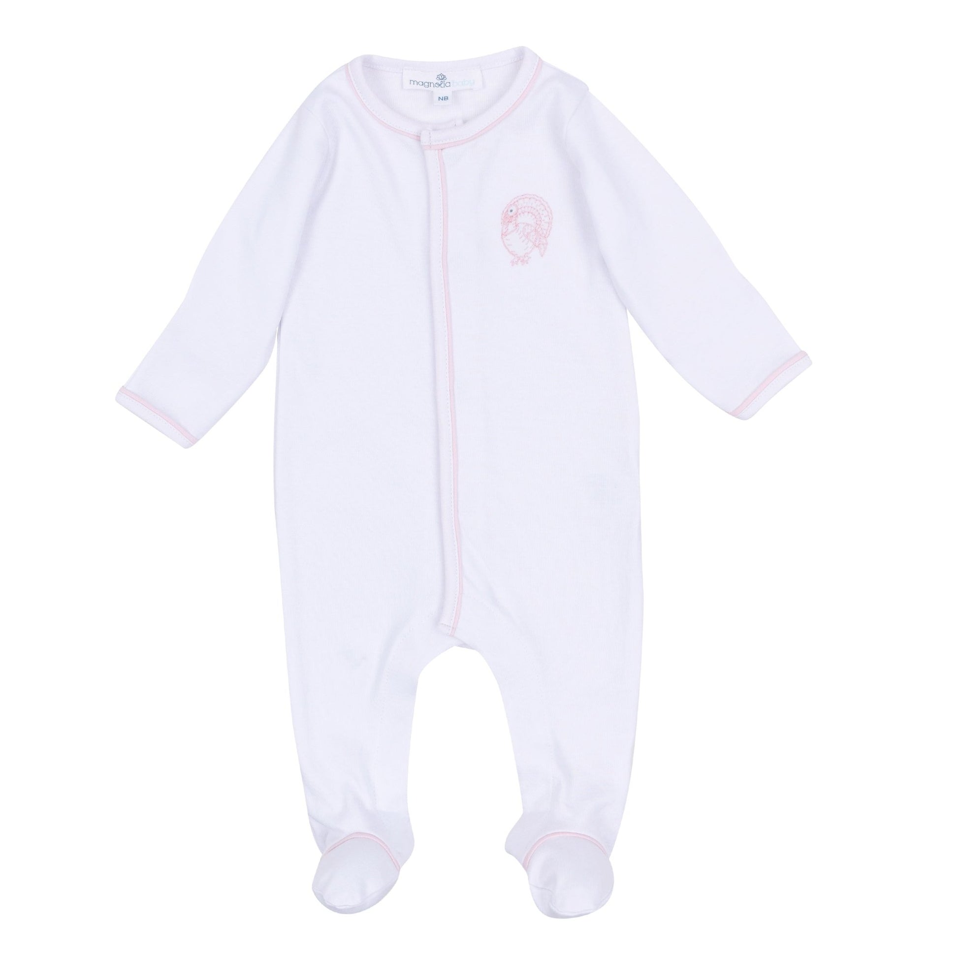 Magnolia Baby_Harvest Blessings Hand-Embroidered Footie - Pink_2