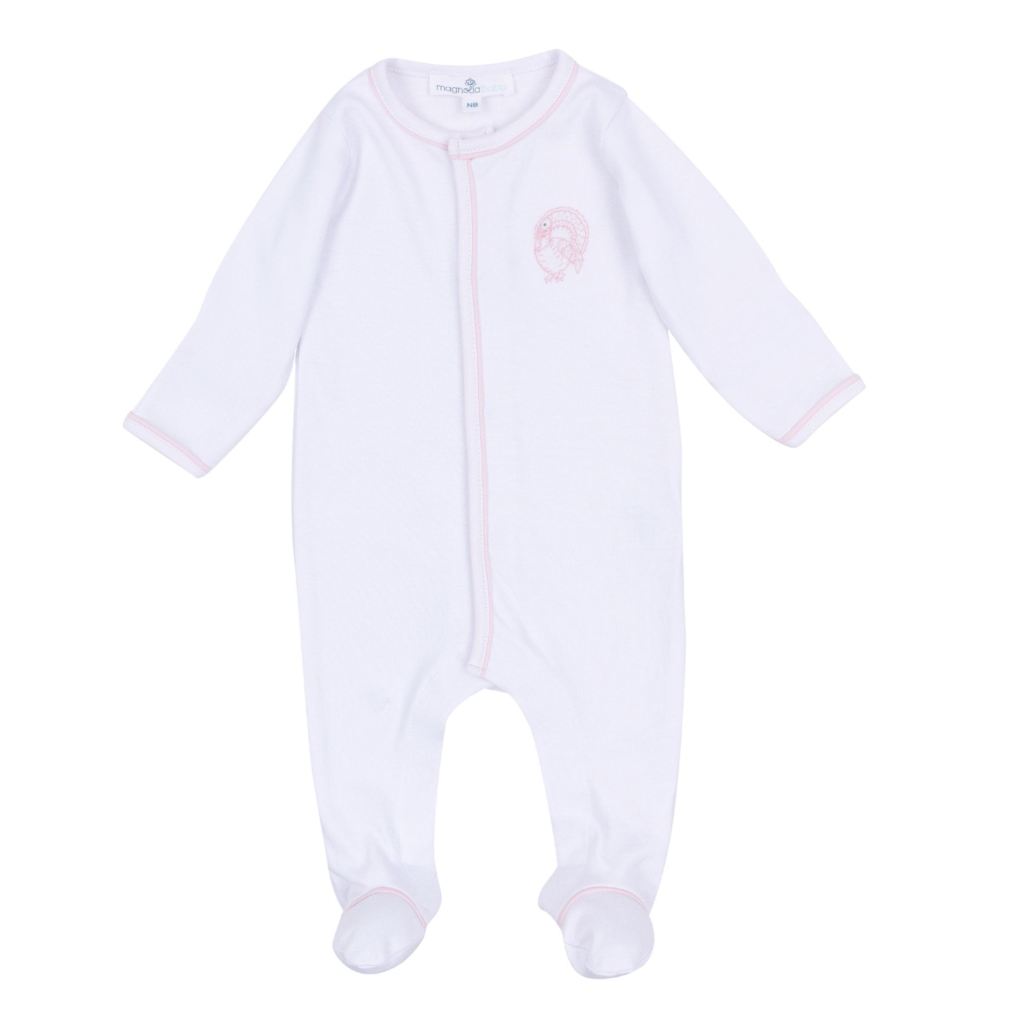Magnolia Baby_Harvest Blessings Hand-Embroidered Footie - Pink_2