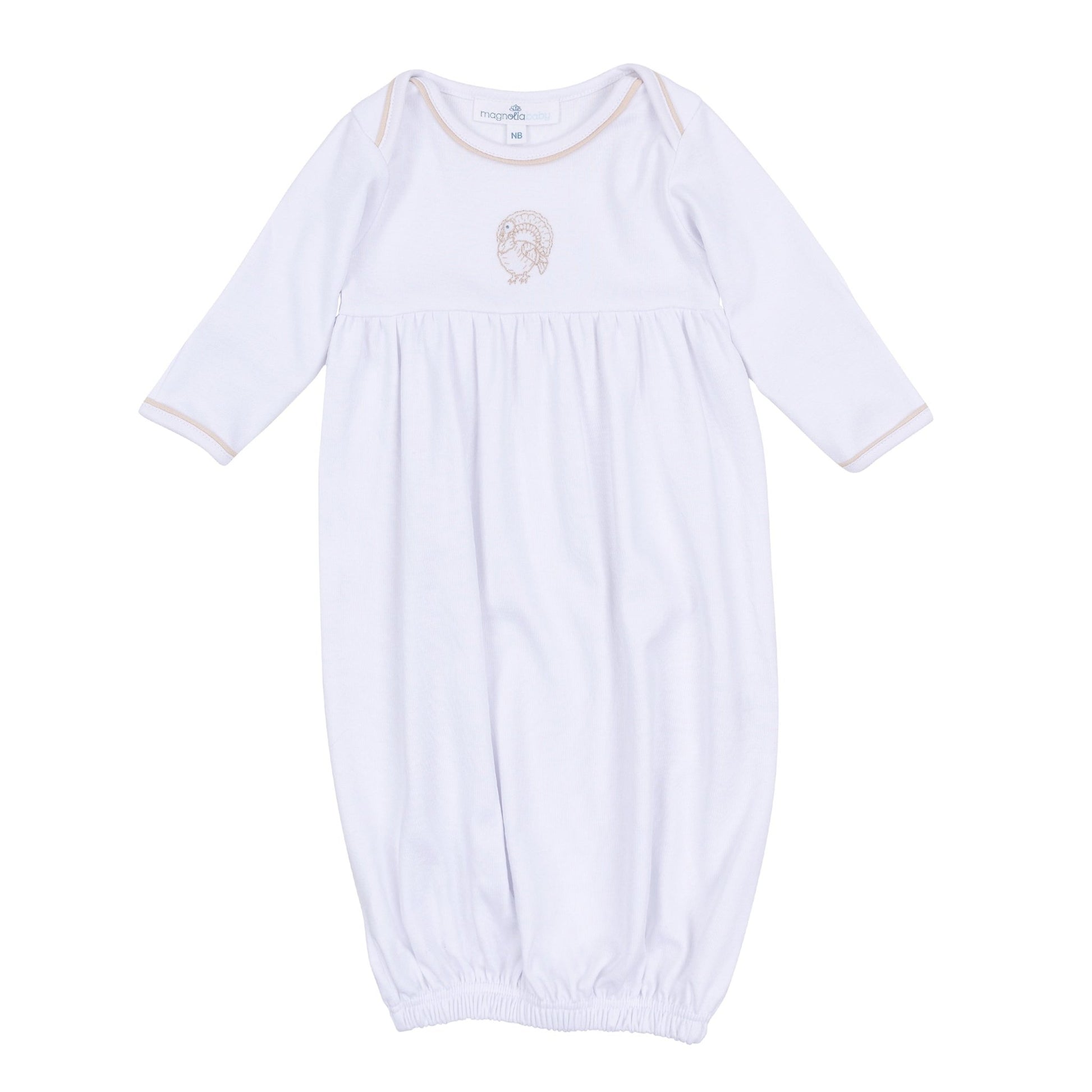 Magnolia Baby_Harvest Blessings Hand-Embroidered Gathered Gown - Ivory_1