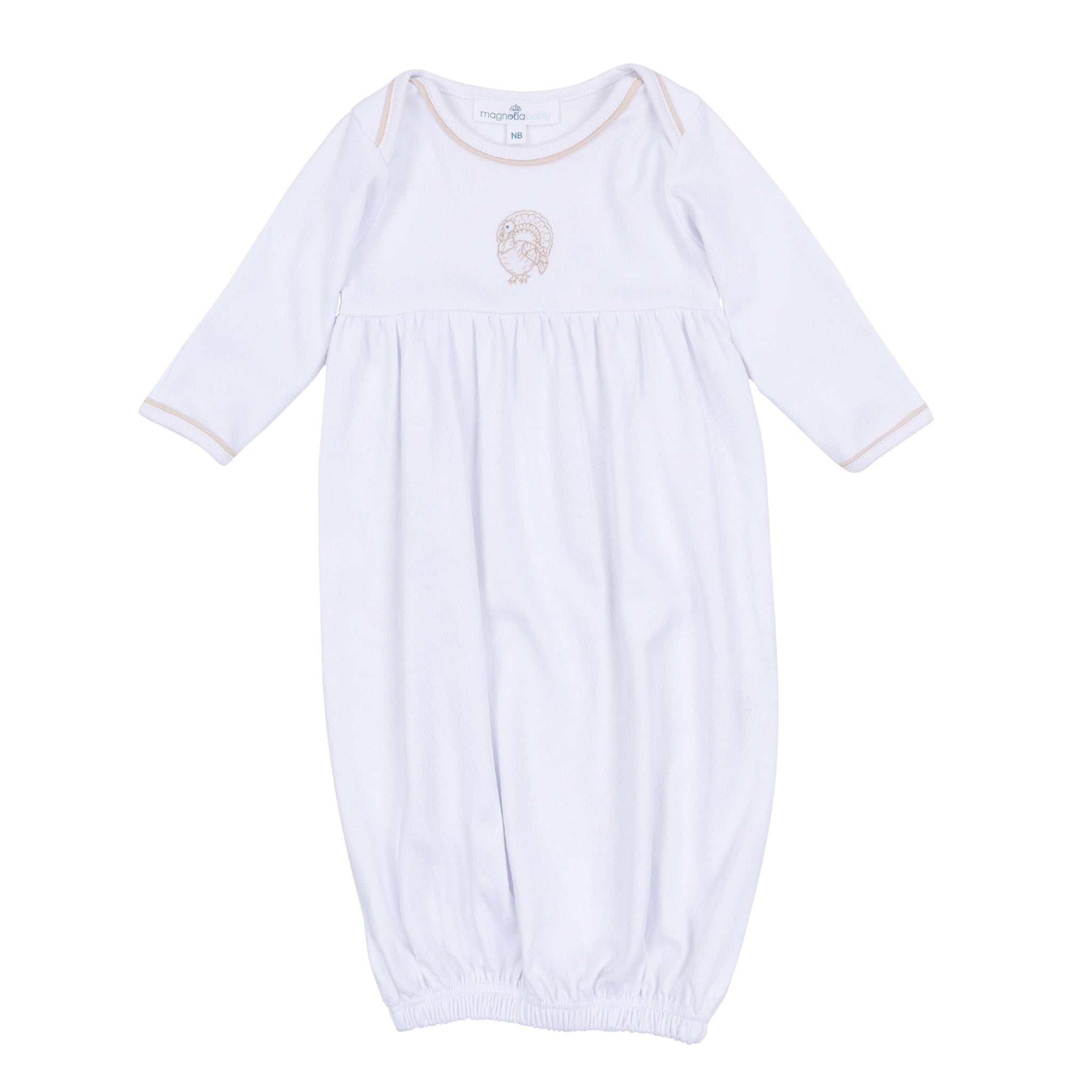 Magnolia Baby_Harvest Blessings Hand-Embroidered Gathered Gown - Ivory_1